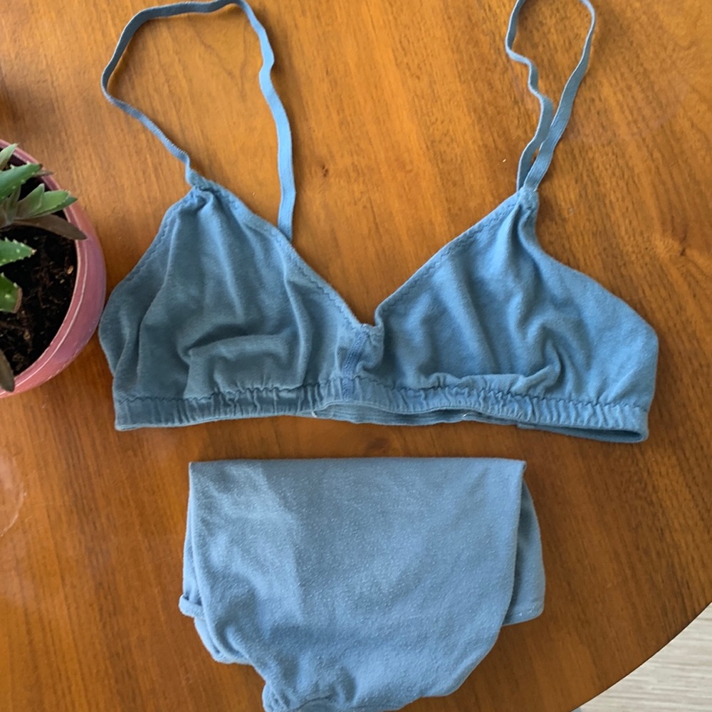 Pansy bra & underwear (matching set, blue)